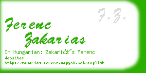 ferenc zakarias business card